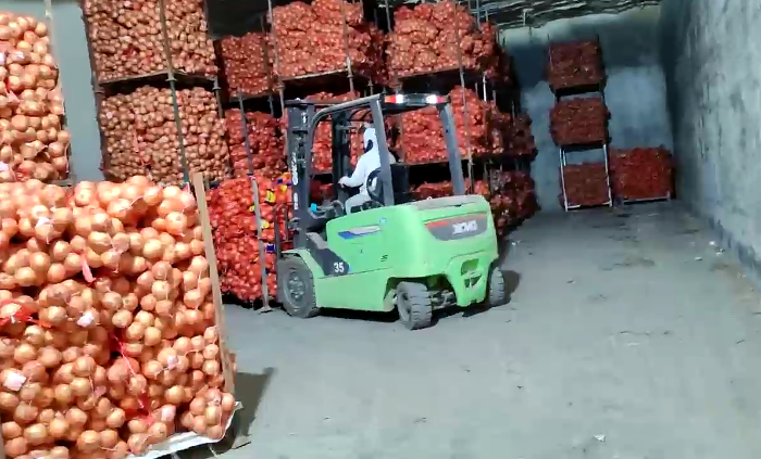 w66利来鲲鹏系列新能源叉车，，，为食物冷库工厂注入绿色动能